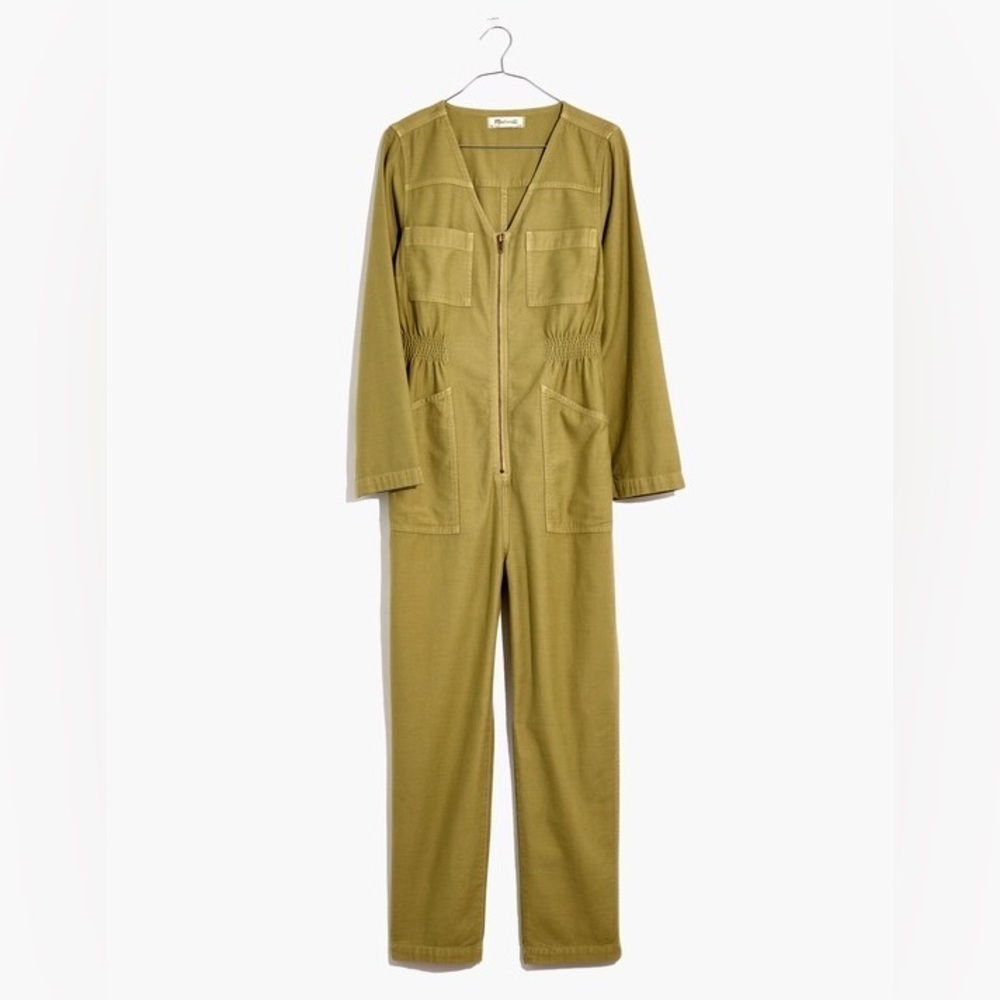 Madewell Muted Olive Garment-Dyed Patch Pocket Coverall Jumpsuit Size XS NWOT